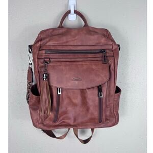Shrrie Backpack Purse with Leopard Strap